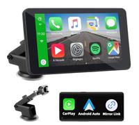 Car Play Screen for Wireless Carplay & Android Auto, 7 Inch 1080P HD Carplay Screen for Car, Portable Car tablet Car Stereo with Bluetooth, Mirror Link, Voice Control, Live Navigation, FM, AUX