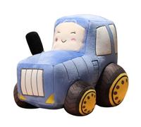 Car Plush Tractor Stuffed Cushion Truck Toy, Tractor Plush Pillow, Adorable Stuffed Farm Vehicle Doll, Soft Cartoon Doll Sleeping Companion for Kids Halloween Christmas Birthday (Blue,30*45*30cm)