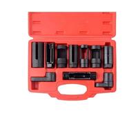 Car PM Sensor 10piece Oxygen Sensor Socket Set, Universal O2 Sensor Wrench Remover, 3/8" 1/2" Drive X 7/8" 22mm 27mm 28mm 29mm, Hexagonal Head Nitrogen Oxide