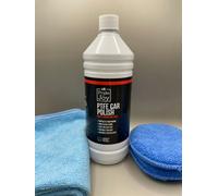 PTFE Car Polish 1 Litre with High Grade Carnauba Wax & 2 Large Detailing micro cloths & 2 wax pads