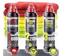 Car Polish Set - 3x detailmate Microfiber Polishing Cloths 40x40cm compatible with Menzerna Super Heavy Cut Compund HC1000 + Medium Cut 2200 + Super Finish Plus SFP3800