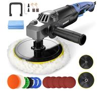 Car Polisher, 1200W Car Polishers and Buffers, Variable Speed 1600-3500RPM, Car Buffer Polisher Machine with Detachable Handle, 180mm/150mm Disc for Polishing/Waxing (RO Polisher)