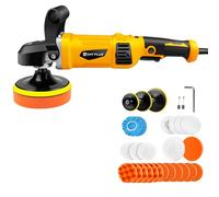 Car Polisher, 125/150/180mm Long-Throw Polisher, Buffer for Car Detailing, Detachable U-Shaped Handle, 1400W Variable Speed Polisher