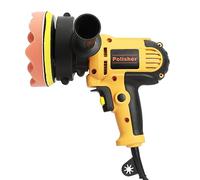 Car Polisher, 700W Adjustable Speed Car Electric Polisher Auxiliary Handle Car Polishing Machine Buffing Sponge Kit (Yellow)