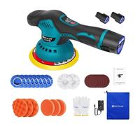 Car Polisher Buffer Machine Cordless Car Furniture Portable Polishing for Car Detailing,2800-5500 RPM,8 Variable Speed,125mm Base,with 2PCS 12V 2.0Ah Battery,1PC Charger, 24PCS Attachments