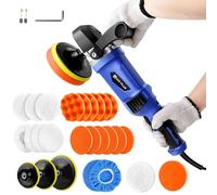 Car Polisher Buffer Waxing Machine, 1400W Rotary Car Polishing Machine with 6 Variable Speed 800-3500 RPM, 5/6/7’’ Self-Adhesive Disc & 23x Polishing Pad & Towel for Car Polishing