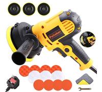 Car Polisher Buffer Waxing Machine, 700W Car Buffer with 500-3500 RPM Variable Speed, Includes Hook-and-Loop Disc, Polishing Pads, Wrench, and Microfiber Towels for Car Care, Polishing, and Cleaning