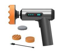 Car Polisher Rechargeable Wireless Buffer Machine Portable Handhold with Multifunction Replaceable Head Kit Cleaning Wipes Glass (Black, 17.4x7.5)