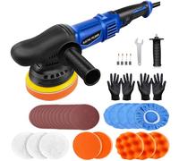 Car Polishers and Buffers, Car Polisher 920W, 2800-5800RRPM 6 Variable Speed Corded Random Orbital Polisher, Detachable Auxiliary Handle, 13pcs Foam Pads for Car Sanding, Polishing, Waxing, Buffing