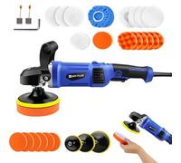 Car Polishers and Buffers, Corded Car Polisher, 1400W 150mm 180mm Rotary Polishing Machine, Electric Buffer Polishing Waxing Machine, 6 Variable Speeds, Car Detailing Kit with Polishing Sponge Set