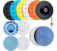 Car Polishing Foam Pads 13pcs 5 Inch Car Polishing Pad Kit, Foam Buffing Pads for Wax Removal and Scratch Repair, Washable