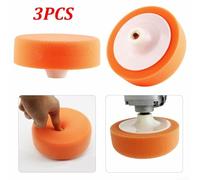 Car Polishing Heads 6 Inch, 3 Pack Buffing Sponge Pads with M14 Thread, Soft Foam for Car Waxing and Buffing, Reusable Orange Mop Pads