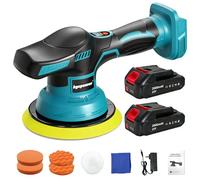 Car Polishing Machine, 22 Pieces Car Polishing Machine Set, 6 Inch Orbital Car Polish with 8 Variable Speeds for Waxing/Car Detailing (Without Battery)