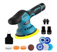 Car Polishing Machine,Cordless Polishing Machine, Angle Polisher, mini Cordless Center Polishing Machine with 2pcs 2000mAh Lithium Battery and 12PCS Attachments