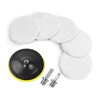 Car Polishing Pads For Drill, 8 Pcs Professional Wool Polishing Pads, Car Buffer Polisher Kit With M10 Drill Adapter And Hex Shank Bit Adapter, For Car Furniture Polishing Waxing(180 Mm)