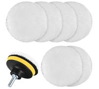 Car Polishing Pads for Drill, 9 Pcs 4 Inch Wool Drill Polishing Waxing Buffing Pads, Car Buffer Polisher Kit, for Car Detailing, Sanding, Polishing, Waxing, Sealing Glaze, with Drill Adapter