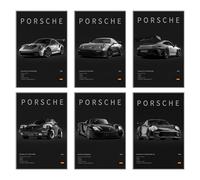 Car Poster Canvas Wall Art Porsche 911 GT3RS Vintage Turbo 918 Racing Car Posters Modern Classic Supercar Prints Set For Man Cave Boys Room Aesthetics Wall Decor (6 Set, 12 x 18in Unframed)