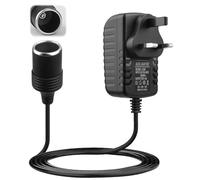 Car Power Inverter 240v to 12v Adapter DC Car Converter Plug 2A Cigarette Lighter Socket to UK Plug 50/60HZ AC Mains to DC Converter for Driving Recorder Car Purifier Fan Black Max Power 24W