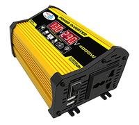 Car Power Inverter, Inverters 4000W DC12V To AC220V/110V Display Car Power Inverter Converter Adapter 2USB Voltage Transformer Modified Sine Wave(Yellow 12v 220v)