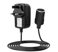 Car Power Inverters 240V 2A AC to 12V DC Adapter Car Plug Adapter to UK Plug Socket Voltage Converter Household Cigarette Lighter for Mp3 Fan Dash Cam Max Power 24W, Black