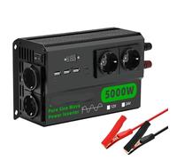 Car Power Inverters 5000W Sine Wave Inverter Voltage Conversion Adapter DC 12V To AC 220V 50HZ USB(12V5000W220VEU-black)