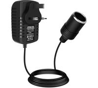 Car Power Inverters, Car Plug Adapter to UK Plug Socket, 240V 2A AC Mains to DC 12V, Cigarette Lighter Adapter for MP3, Fan, Dash Cam, Incense Burners, Max Power 24W (Black, 39.37in)
