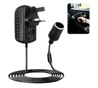 Car Power Inverters Plug Adapter 240V 2A AC Mains to 12V DC Power Inverters UK Plug Household Cigarette Lighter for Auto MP3 Fan Dash Cam Max Power 24W Black Car Converter Socket Voltage