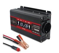 Car Power Inverters Power Inverter 1500W/2000W/2600W LCD Display DC 12V To AC 220V 2 USB Car Transformer(1500W Black)