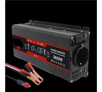 Car Power Inverters Power Inverter 1500W/2000W/2600W LCD Display DC 12V To AC 220V 2 USB Car Transformer(2600W Black)