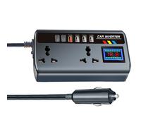 Car Powers Inverter | 12V To 240V Interchangeable | 2 Sockets Output 3 USB Ports Outlet | Auto Charger Adapter For Air Compressor Laptop Vehicles Camping Road Trip