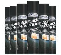 Car Pride Black Pack Plastic for Cars, Vans & Motorbikes Bumper & Exterior Trim Restorer Spray 300ml Restores Faded Plastic, Vinyl & Rubber Surfaces Long-Lasting Shine & UV Protection Pack of 6