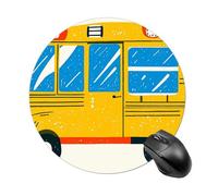 Car Print Round Mouse Pad 7.8 Inch, Portable Gaming Mouse Mat with Non-Slip Rubber Base & Smooth Surface, Waterproof Mousepad for PC, Laptop, Computer, Office, Home
