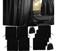Car Privacy Curtains, Universal Car Divider Curtain Between Rear Seat, Auto Blackout Curtains, Sun Shades Side Window Covers for Travel Camping Nap Sleeping (2 Divider Curtain+4 Rear Side Curtain)