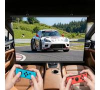 Car Projection Screen Small Drop Down/Roll Down Movie Screen Lightweight | Indoor Outdoor Hanging Projector Screen 4K HD High-Gain Wrinkle-Free Curtain For Bedroom, Vans, Tent, Manual Rolling(Black)