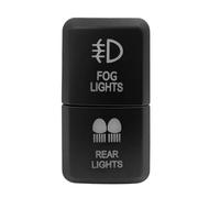 Car Push Button Switches 12V Dual Push Button Switch Green/Blue Led Light Bar With Cable Fit For Toyota Bus 4Runner Hilux Fit For RAV4 Prado(Fog rear)