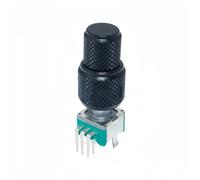 Car Push Button Switches 1pc Dual-Shaft Axis Encoder EC110701N2B With Button Switch 8Pins 30 Position Handle 25mm Aluminum Alloy Caps(1set ALPS Black Cap)