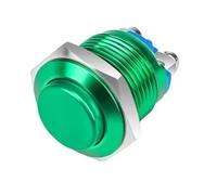 Car Push Button Switches 2/5Pcs Waterproof Round Metal Push Button Switch 16mm Momentary Power Switch Self-reset Switches with Screw(Green,5PCS)