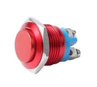 Car Push Button Switches 2/5Pcs Waterproof Round Metal Push Button Switch 16mm Momentary Power Switch Self-reset Switches with Screw(Red,10PCS)