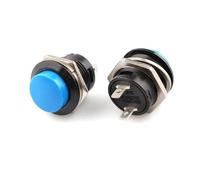 Car Push Button Switches 5PCS R13-507 Momentary SPST NO Red Round Cap 16mm Push Button Switch Start Stop Button(Blue,5PCS)