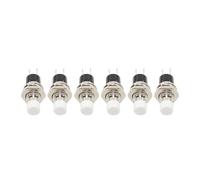 Car Push Button Switches 6Pcs Round Button 7mm Momentary Self-resetting Push Button Switch ON OFF Red Yellow Green Blue Black White(White)