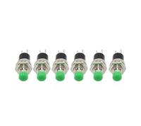 Car Push Button Switches 6Pcs Round Button 7mm Momentary Self-resetting Push Button Switch ON OFF Red Yellow Green Blue Black White(Green)