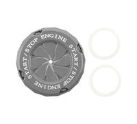 Car Push Start Button Cover,Aluminum Alloy Car Engine Start Stop Button Covers with 2 Backing Rubbers for Various Models