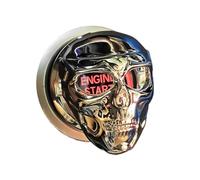 Car Push Start - Button Sticker Cover, Retro Skull Decal | Engine Stop Accessory Decorative Trim, Gothic Vehicle Interior Modification Hardware Component With Automotive Style
