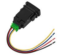 Car Push Switch, 12V 4-Pole Push Button Switch for with LED Background Indicator Light