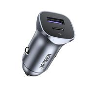 UGREEN 30W USB C Car Charger, Mini Aluminum Alloy Car Charger Fast Charge PD 3.0/QC 3.0, Fast Car Charger 2-Port Fast Charging Compatible with iPhone 13/12 Pro/Max/XR/XS, iPad Pro/Air, Galaxy S22/S21