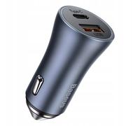 Cabo Baseus Dourado Contactor Pro Quick Car Charger USB/USB 40 W Power Delivery 3.0 Quick Charge 4+ SCP Fcp AFC Cinzento (Ccjd