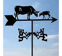 Car Rabbit grazing Leopard Yacht Cow Silhouettes Weather Vane Stainless Steel Weathervane Durable Retro Farm Scene Garden Stake Wind Direction Indicator Measuring Tools
