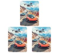 Car Racing 3 PCS Car Air Freshener Hanging Aromatherapy Tablets Automotive Ornament for Auto Room Bathroom Bedside Square