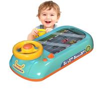 Car Racing Adventure,race Adventure Car Steering Wheel Toy,musical Steering Wheel Toy,Interactive Racing Simulator Console with Gear Lever,Gaming Console Toy for Boys and Girls Ages-A
