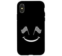 Car Racing Checkered Flag Racing Smile Automobile Race Case for iPhone X/XS